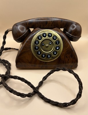 VINTAGE SITEL PHONE HORCHOW FAUX WOOD GRAIN FINISH PUSH BUTTON - MADE IN ITALY