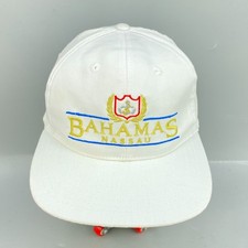 Vtg Bahamas Nassau Snapback Hat One Size White Cotton Embroidered Dorsett Tees