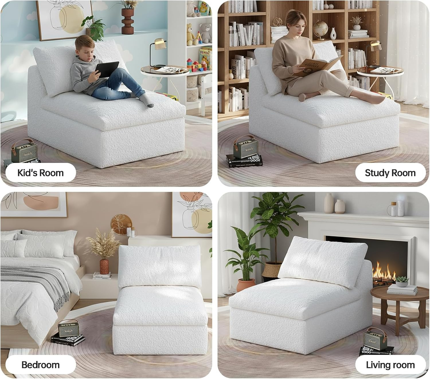 Comfy Cloud Sofa Chair - Foam Accent Bean Bag for Living Room & Office