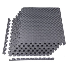 BalanceFrom Fitness 24 Sq Ft Interlocking EVA Foam Exercise Mat Tiles,Gray(Used)