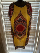 Vibrant Dashiki-Style Kaftan Dress - XL
