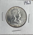 1963 Franklin Half Dollar AU About Uncirculated Strong Luster Sharp Detail 90% S
