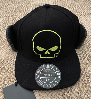 Harley-Davidson Willie G Skull ソフテイル Harley Davidson Hat Willie G Skull Sherpa Ear Flap Trapper Men's 7