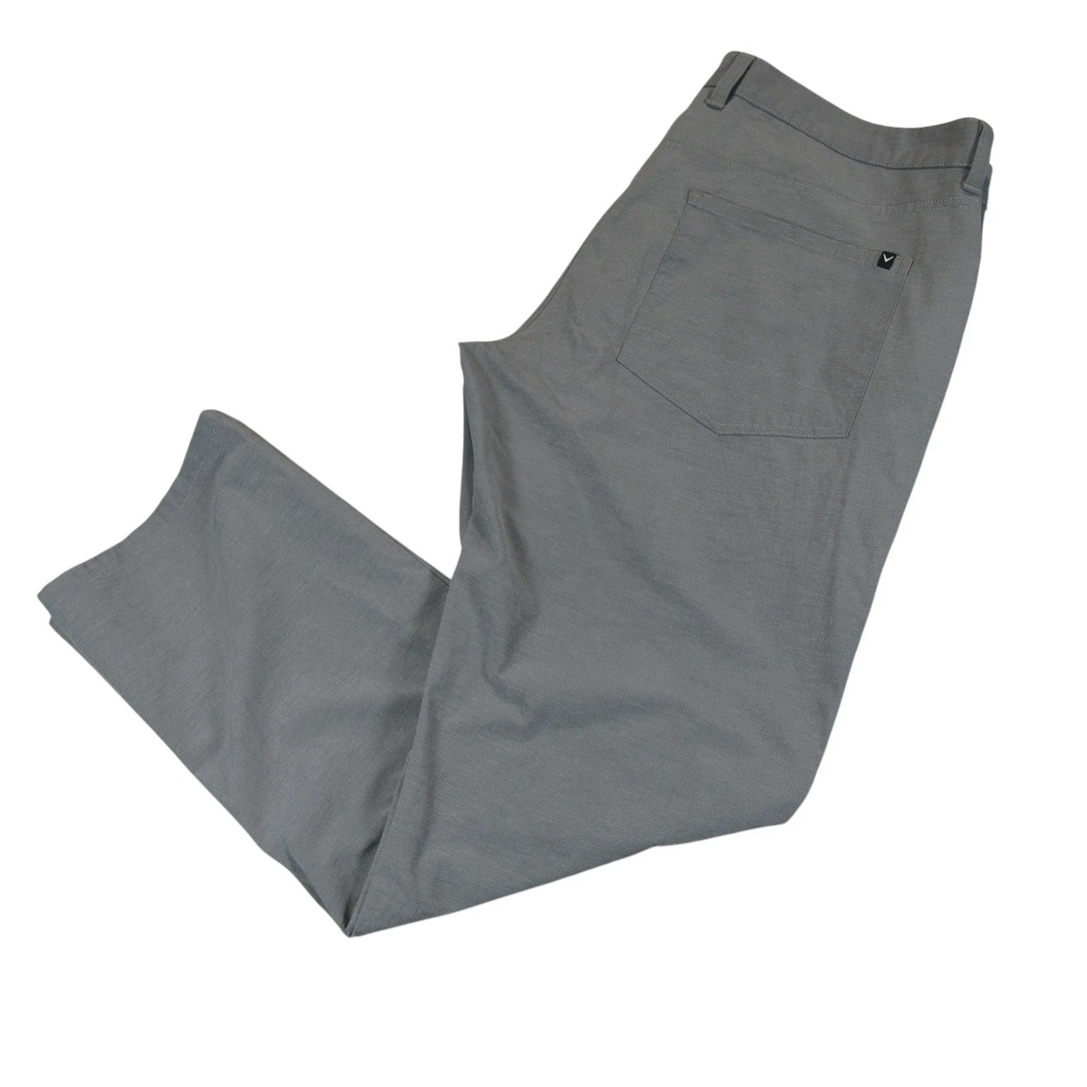 Callaway Mens Golf Chino Pants 36 x 30 Gray Cotton Polyester Flat Front Pockets