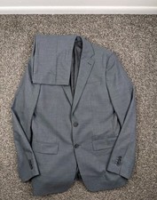 2020 Banana Republic 38R Slim Fit Stretch Sharkskin Gray Suit 32x30