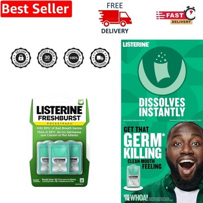 Freshburst Portable Breath Strips - Kill 99% of Germs, 72 Count, Minty Fresh