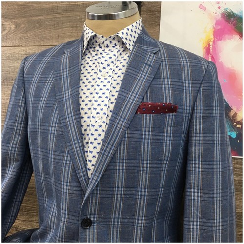 TOMMY HILFIGER Mens Blazer Sport Coat Casual Jacket Size 40L Linen Cotton Suit - Picture 11 of 13