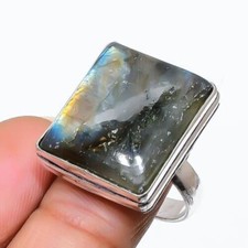 Labradorite Ring 925 Sterling Silver Ring Handmade Gemstone Ring Women's Ring