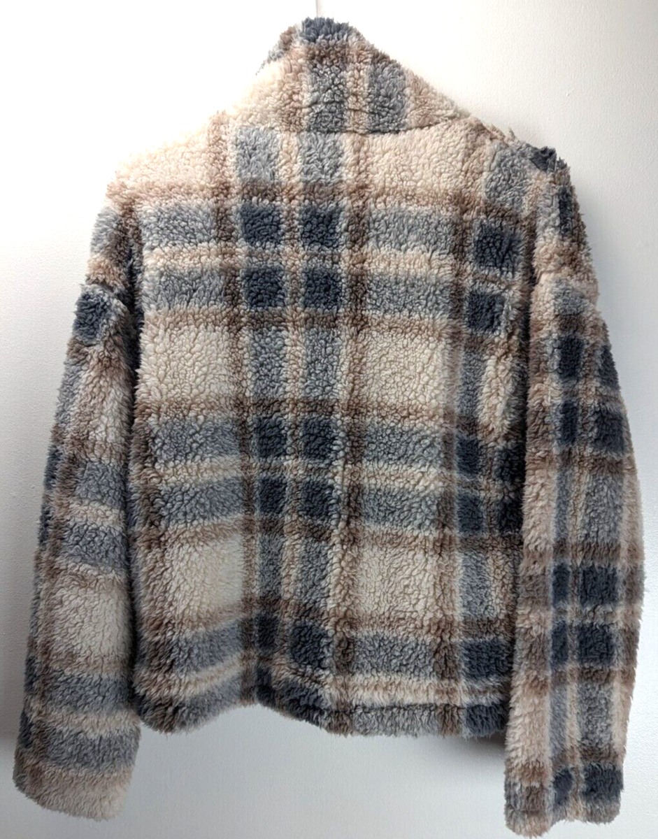 Veste Polaire Thread & Supply Femme – 1/4 Zip, Motif Plaid, Taille XS – Très Bon état