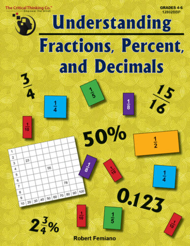 Understanding Fractions, Percents, & Decimals Hands-on Workbook for Grades 4-6 - Picture 1 of 7