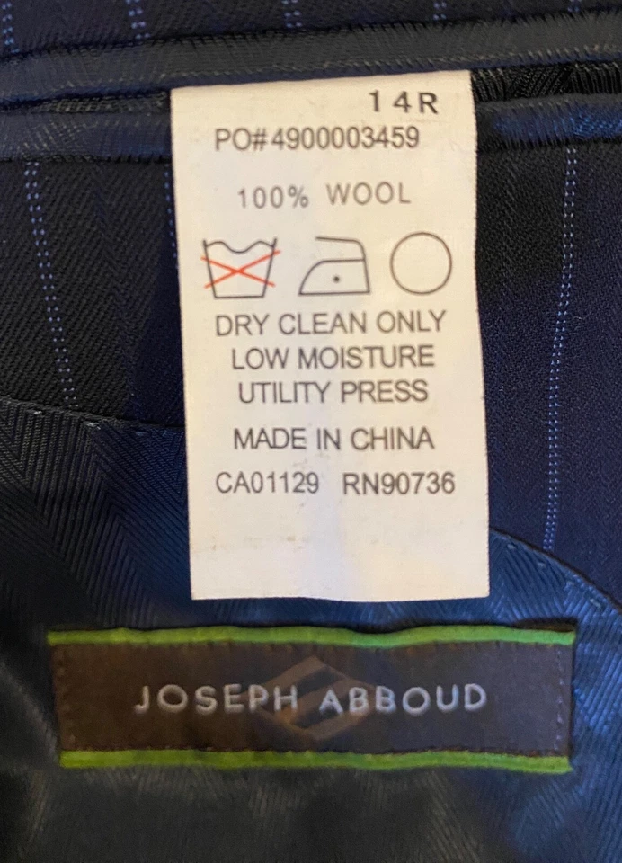 Chaqueta Joseph Abboud Niños Talla 14 - 3 Botones Azul Marino con Rayas Azul Claro Foto 4 de 4