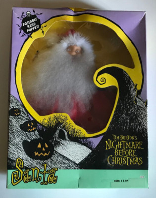 VINTAGE NIGHTMARE BEFORE CHRISTMAS SANTA HAND PUPPET FIGURE NEW IN BOX