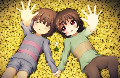 Anime undertale chara flowey frisk CCG Gaming Mat Desk
