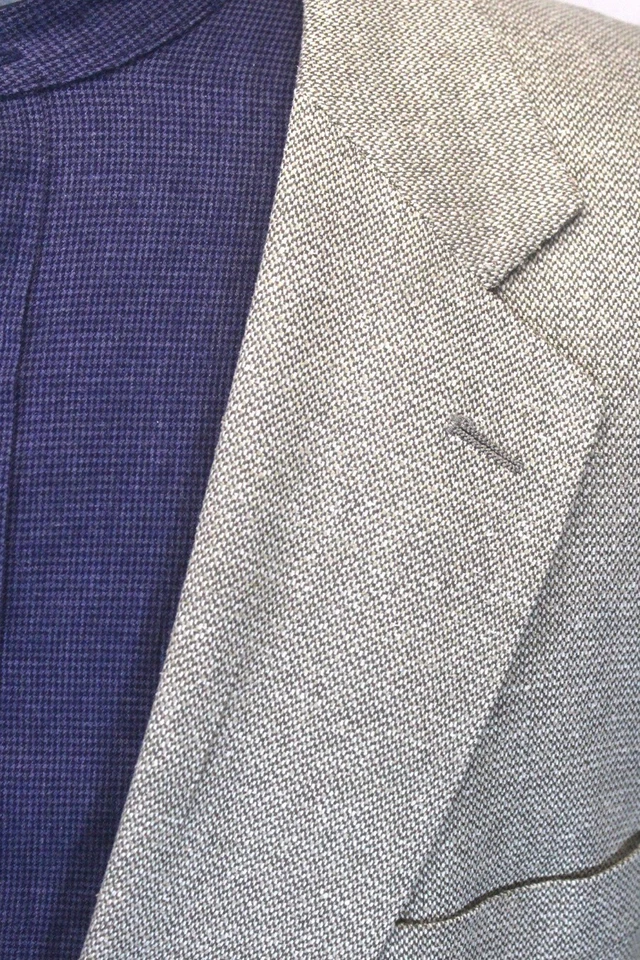 Hombre Tostado Cricketeer Seda Blazer Chaqueta Traje Deportivo Abrigo Dos Botones Clásico 48 L Foto 2 de 4