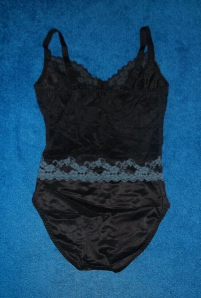 Faja modeladora corporal CROWNETTE de encaje NEGRO AZUL # 17-0368-5 NUEVA CON ETIQUETAS 38D 40D 42DD   Foto 3 de 4