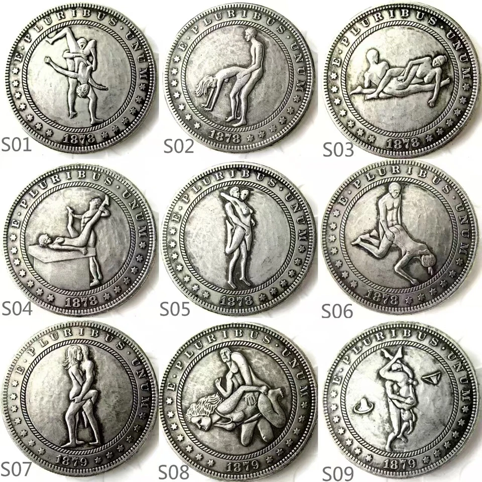 1 Juego Hobo Nickels Moneda Kama Sutra Pareja Kinky Love Token Fantasía Arte Único Foto 2 de 4