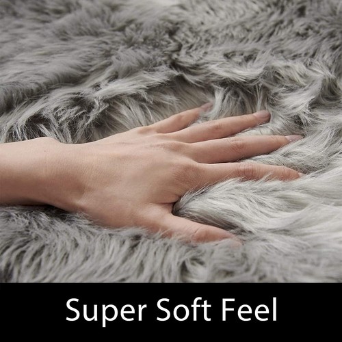 Latepis Faux Fur Sheepskin Area Rugs Soft Shaggy Carpet for Living Room Bedroom - Picture 159 of 219