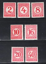 HUNGARY 1929 SCARCE POSTAGE DUE SET SCOTT J117-J123 PERFECT MNH