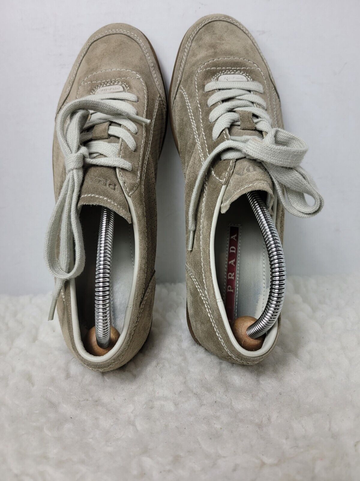Prada Men's Sneaker Shoes Size 7.5 Comfort Tan Su… - image 8