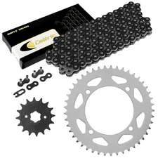 Black Drive Chain And Sprocket Kit for Yamaha XV250 V-Star 250 2008-2018