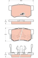 TRW GDB3438 Bremsbelagsatz, Scheibenbremse For Acura Honda Honda (Dongfeng) Hond