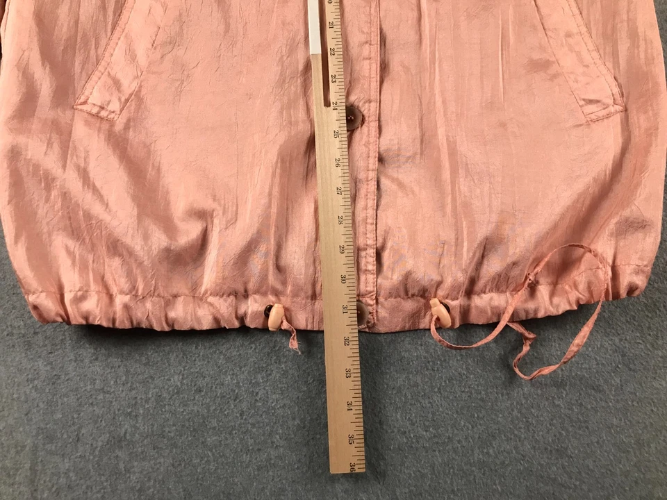 Vintage Cyclone Jacket Women's M Pink Floral Button Up Full Zip Overlay Flaps - Image 3 of 4