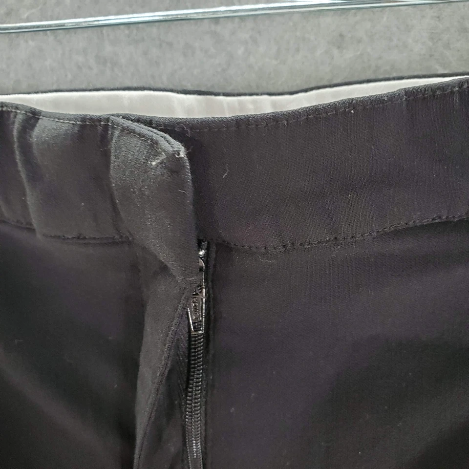 Pantalones de mujer Izod 12 negros vestido recto tiro medio bolsillos 29" entrepierna oficina Foto 2 de 4