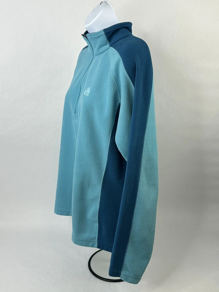 Suéter vintage Nike ACG para mujer grande azul calce térmico polar cuarto cremallera Foto 2 de 4