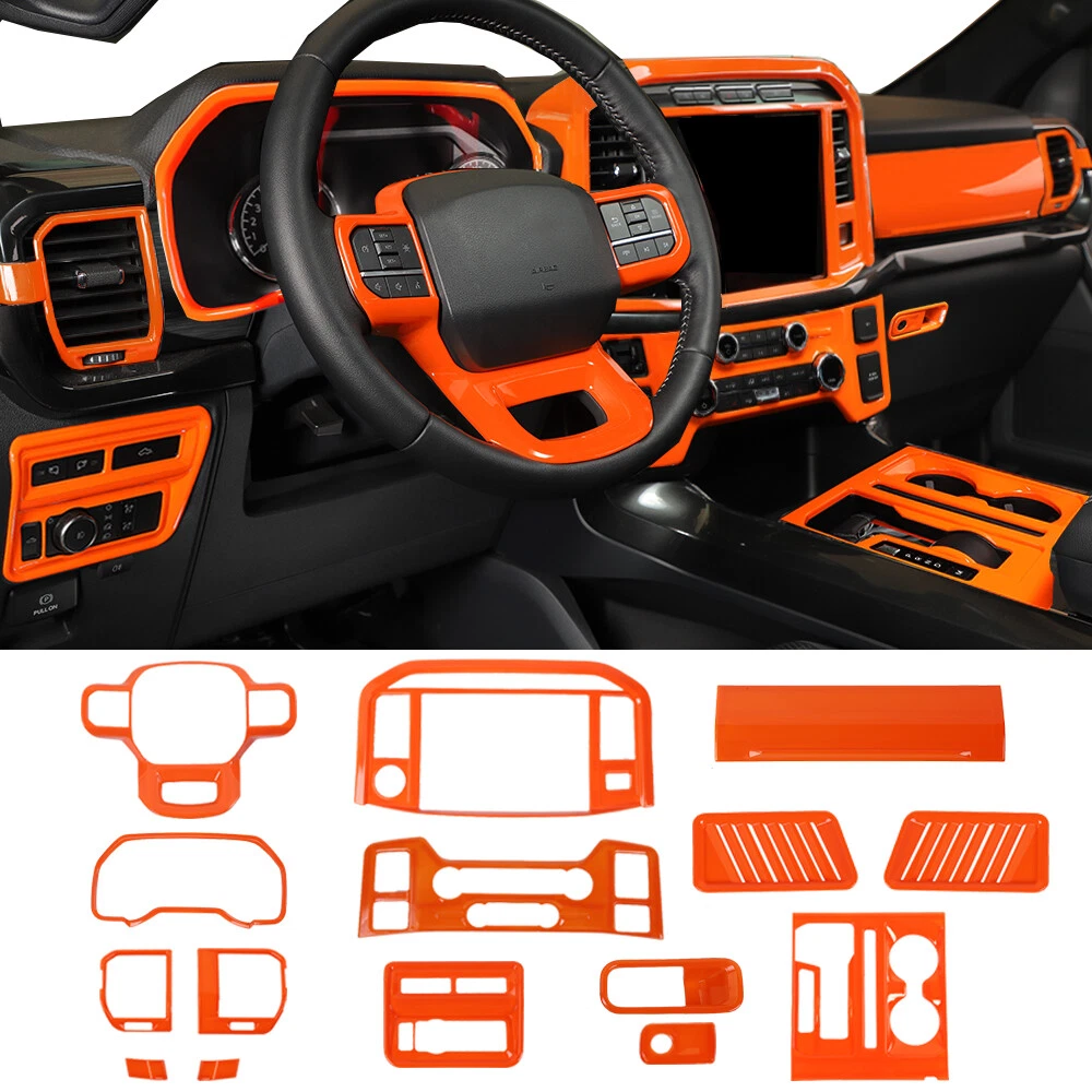 Interior Decor Trim Er Full Set Kit For Ford F150 21 Accessories 15pc Orange