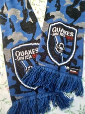 San Jose Quakes 1974 Knit Scarf Camo Vintage Ruffneck Fringed Made in Poland 63"