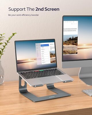 Nulaxy Uittrekbare Laptopstandaard - 360° Draaibaar - Roségoud
