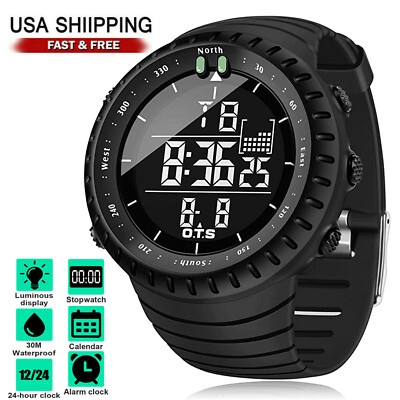 #ad Waterproof Men#x27;s Military Tactical LED Digital Sports Watch Backlight Wristwatch $14.99
