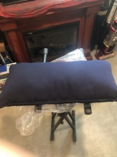 12"x30" Allover Textured Grid Lines Lumbar Throw Pillow Sterling Blue - Hearth