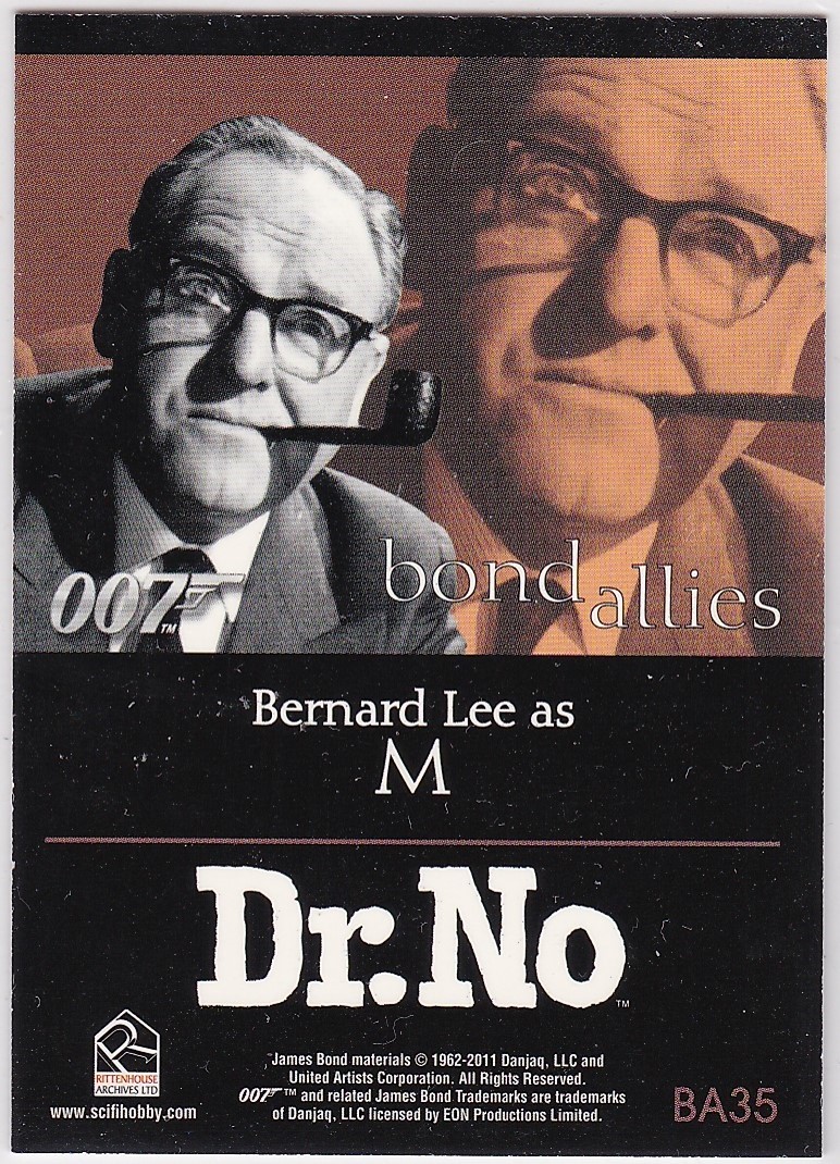 JAMES BOND MISSION LOGS BOND ALLIES BA35 BERNARD LEE AS M IN DR. NO (ERROR  CARD) | eBay