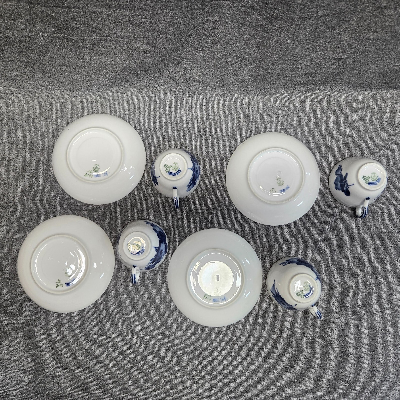 Royal Copenhagen Blue Flower Coffee Cup & Saucer - 8040 - Set of 4 - 2nd quality