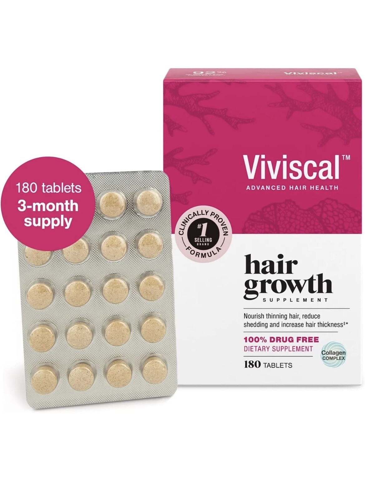Viviscal Women's Hair Growth Dietary Supplement with Collagen Complex
