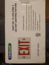 TANLUX Red Exit Sign with Emergency Lights, LED Emergency Exit Light