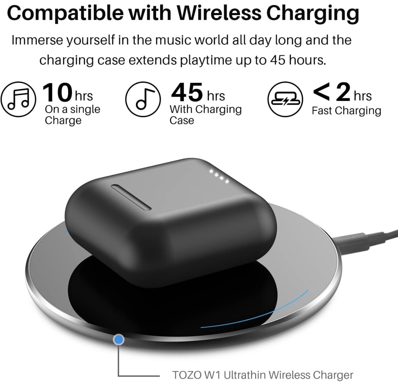 Écouteur sans fil TOZO T6 Bluetooth IPX8 étanche - 3