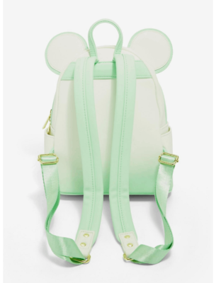 Loungefly Disney Minnie Mouse Pressed Flower Bow Backpack Green White Loungefly Disney Minnie Mouse Pressed Flower Bow Mini  main image 3