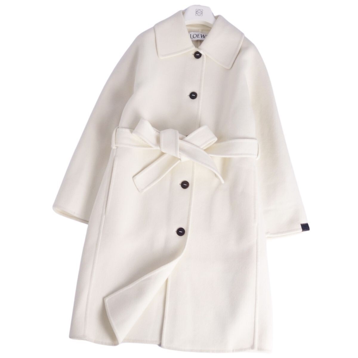 LOEWE Belted Long Coat Double Face Wool Cashmere Size 32