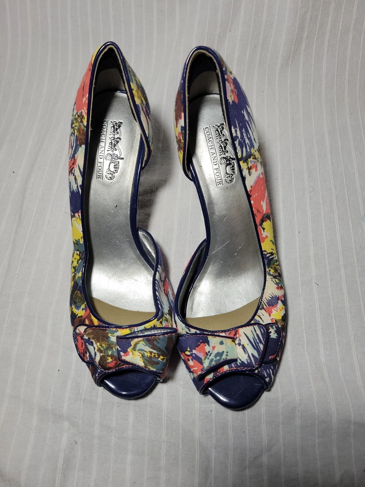 Scarpe Coach and Four D’Orsay donna tacco multicolore punta aperta taglia 6