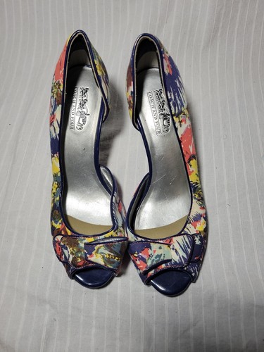 Coach and Four D’Orsay Womens Heels Multicolor Open Toe Shoes Size 6 - Picture 5 of 11