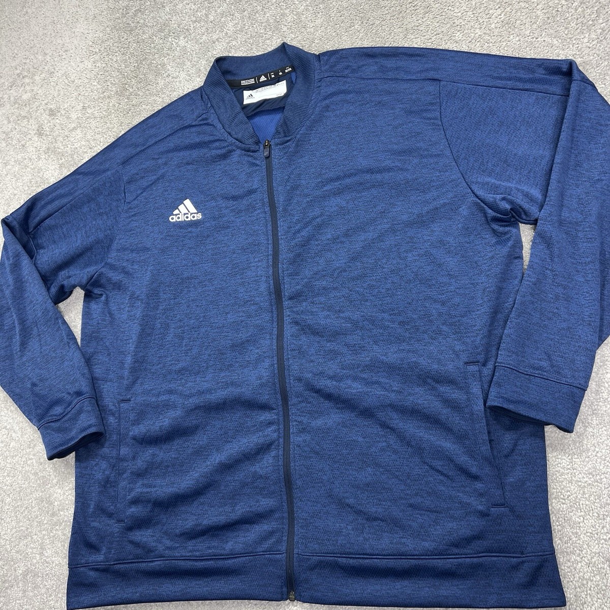 Adidas Climalite Track Jacket Mens Size 3XL XXL Navy Blue Full Zip