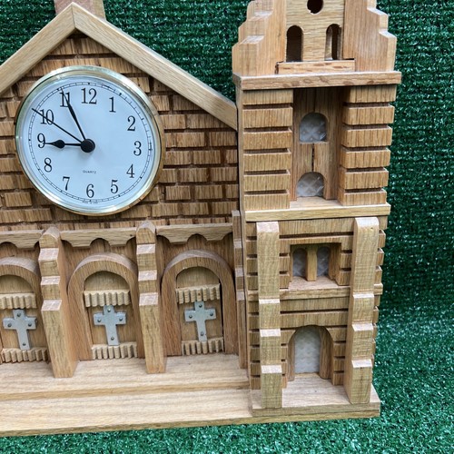 Vintage Wooden Handmade Cathedral Church Clock - Picture 9 of 24