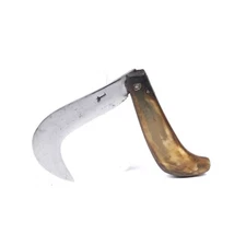 VTG ANTIQUE OLD RARE ITALIAN CATTLE HORN PRUNING GRAFTING HAWKBILL POCKET KNIFE
