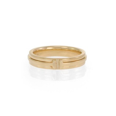 Tiffany T Wide Band 18k Yellow Gold Ring Size 8.5 | eBay