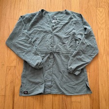Dickies Women s Medium Uniform Medical Scrub Long Sleeve Jacket Tie Front