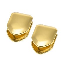 2 Pcs 14k Plated Gold Fake Teeth Single Tooth Caps Golden Mouth Dental Grills... 2 Pcs 14k Plated Gold Fake Teeth Single Tooth Caps Golden Mouth Dental Grills...
