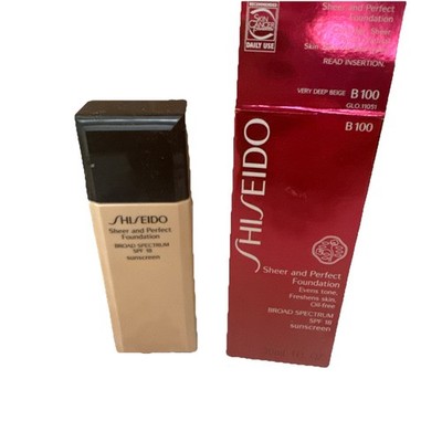 Shiseido Sheer & Perfect Foundation  B100 Very Deep Beige 1oz
