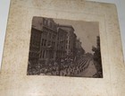 Rare Antique American City Landscape Patriotic Parade Veterans? Cabinet Photo! — photo 1